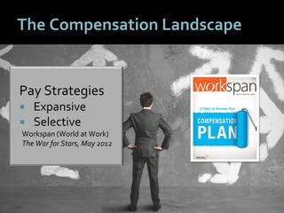 2929
The Compensation Landscape
Pay Strategies
 Expansive
 Selective
Workspan (World at Work)
The War for Stars, May 2012
 