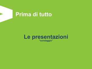 Prima di tutto


   Le presentazioni
        “sondaggio”
 