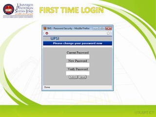 FIRST TIME LOGIN