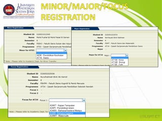Minor/major/focusRegistration