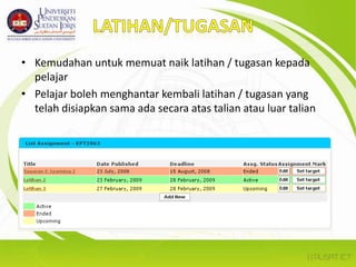 Pensyarah boleh menetapkan pelbagai forum dengan pelbagai tajukBahankursus