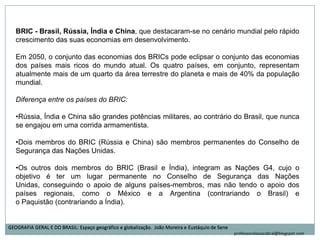A industrialização que ocorreu nesses países, foi dependente de capitais e tecnologias do exterior. É um processo de industrialização  desigual ao dos países desenvolvidos, sendo esse processo comandado por interesse externo. GEOGRAFIA GERAL E DO BRASIL: Espaço geográfico e globalização.  João Moreira e Eustáquio de SeneGEOGRAFIA GERAL E DO BRASIL: Espaço geográfico e globalização.  João Moreira e Eustáquio de Seneprofessoralaisacabral@blogspot.com