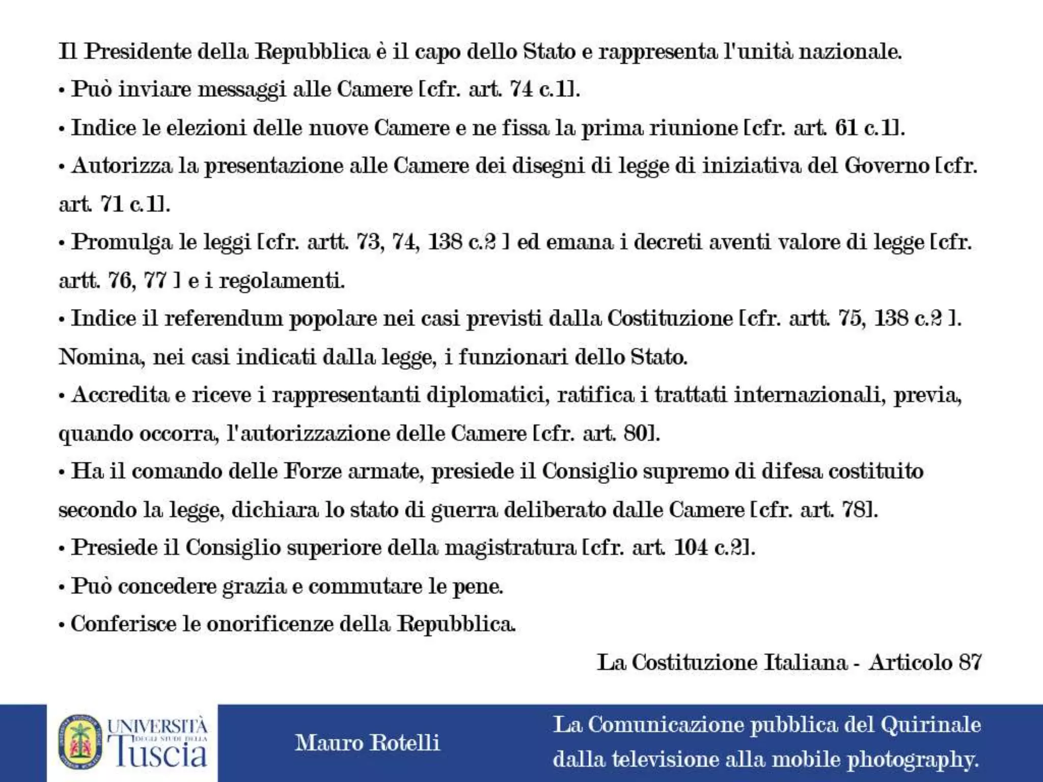 La comunicazione pubblica del Quirinale: dalla televisione alla mobile photography