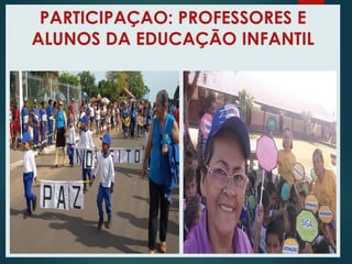 PARTICIPAÇAO: PROFESSORES E
ALUNOS DA EDUCAÇÃO INFANTIL
 