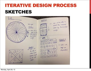 ITERATIVE DESIGN PROCESS
SKETCHES
V
Monday, April 29, 13
 