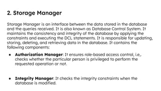 Comprehensive Overview of DBMS Architecture, Components, and DBA Roles ...