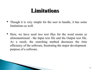 Word Dictionary - Software Development Project 1 | PPT