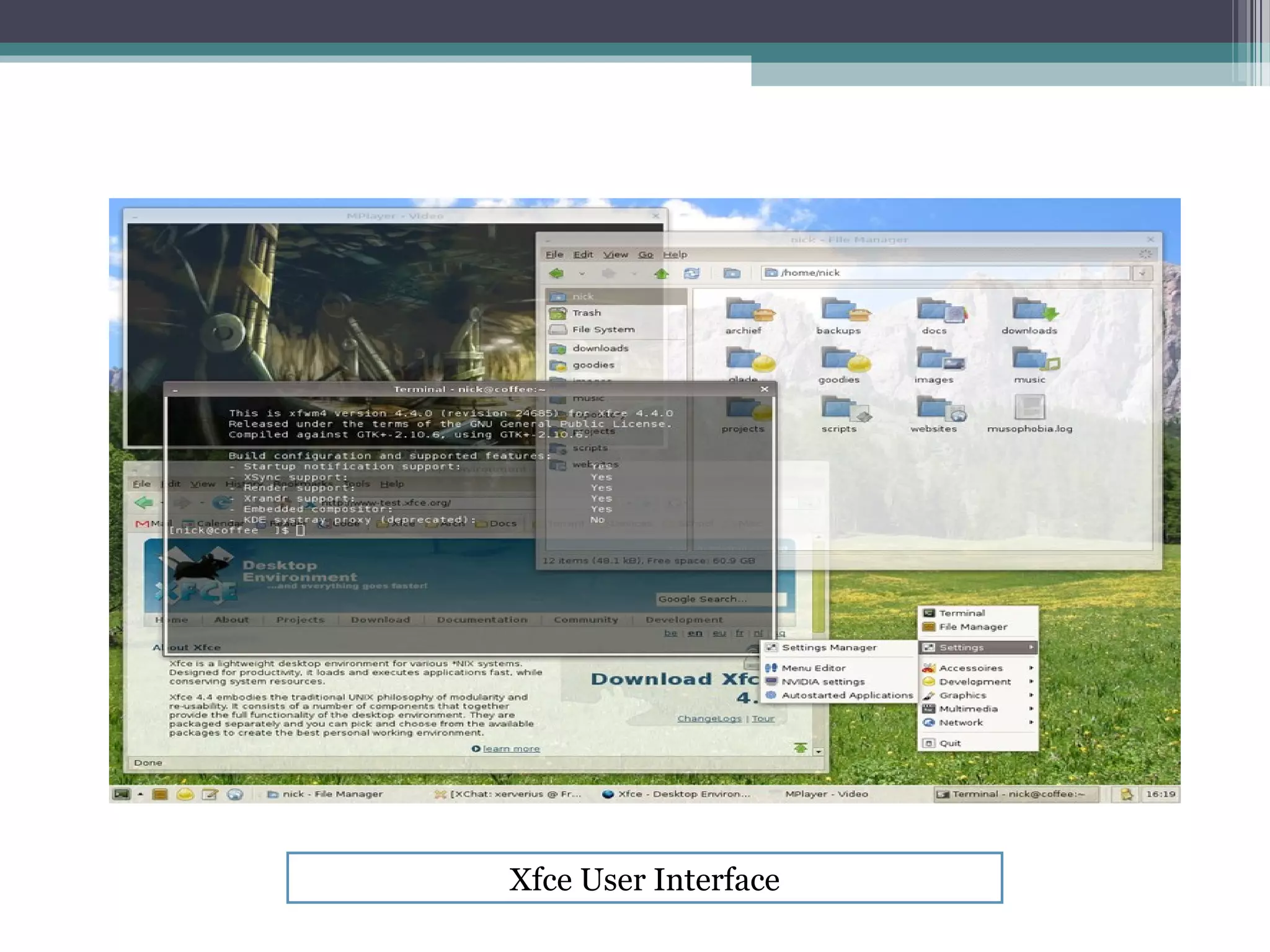 Xfce User Interface
 