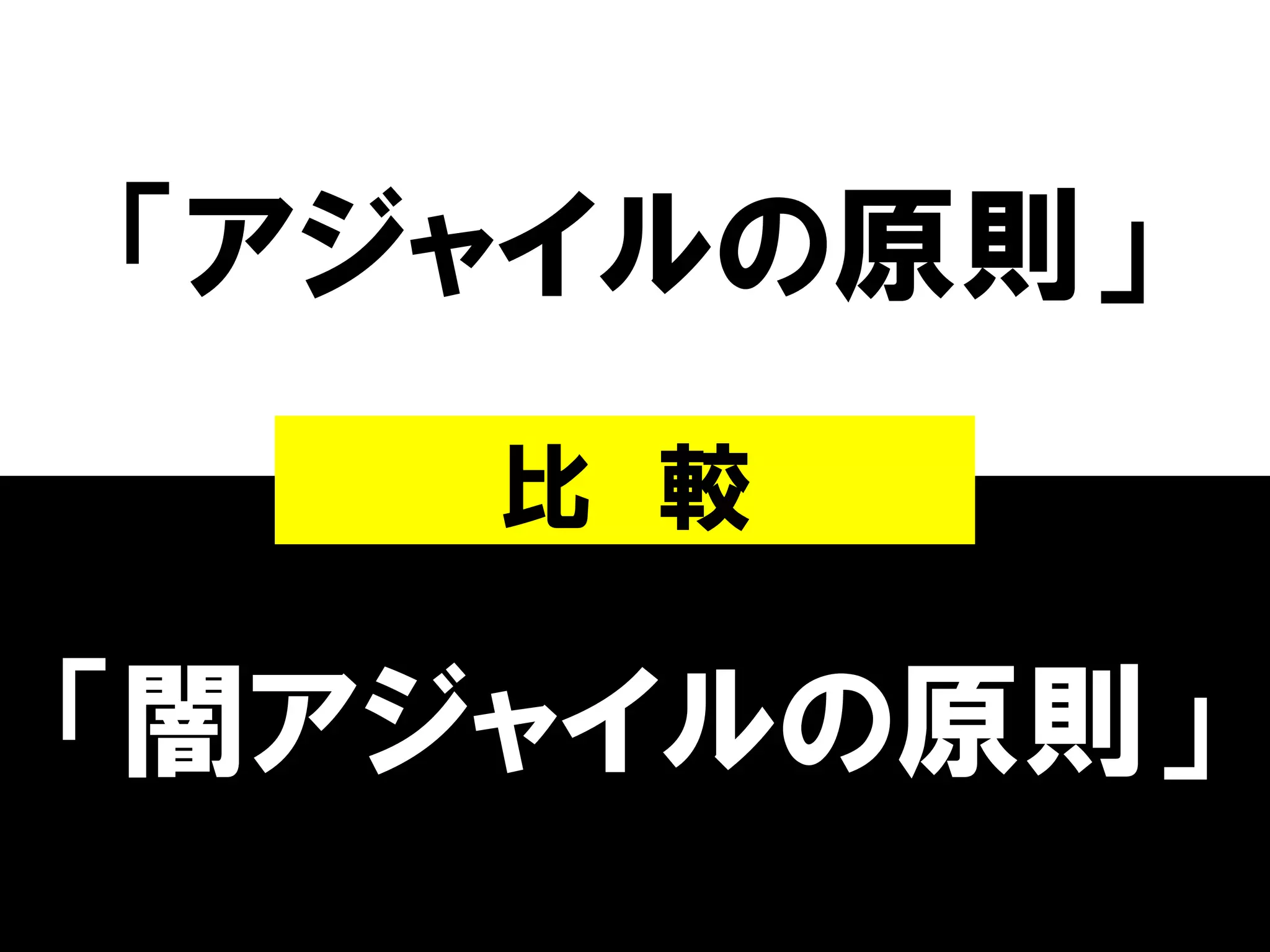 「アジャイルの原則」
    比 較

「闇アジャイルの原則」
 