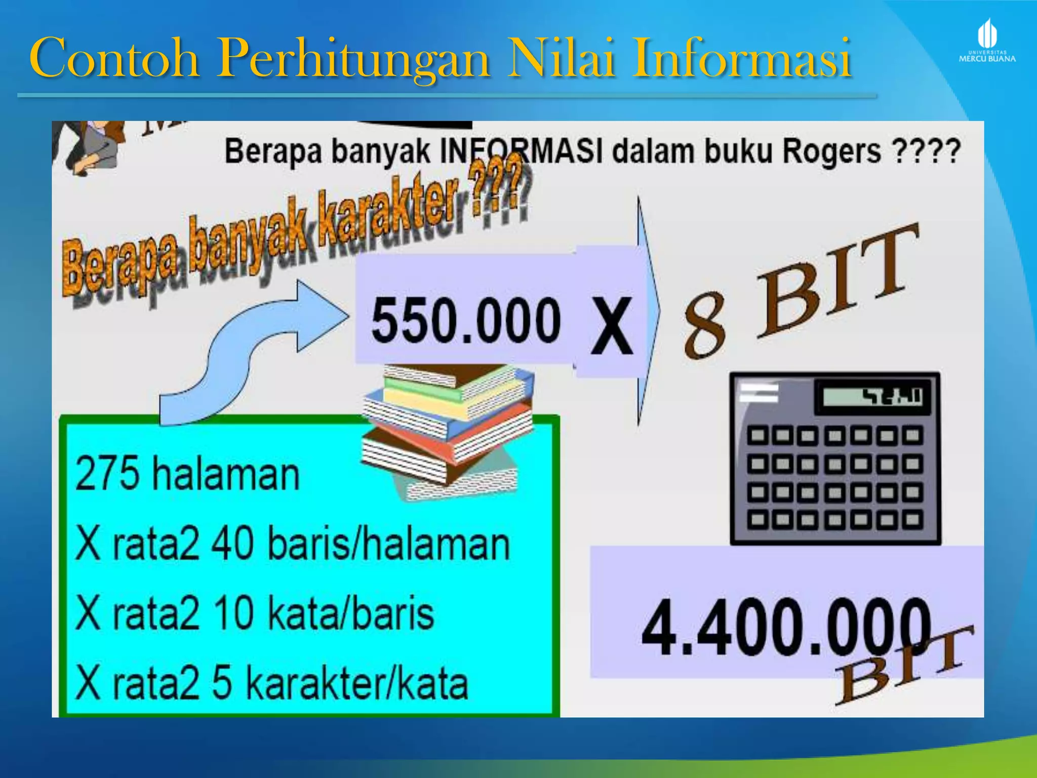 Contoh Perhitungan Nilai Informasi
 