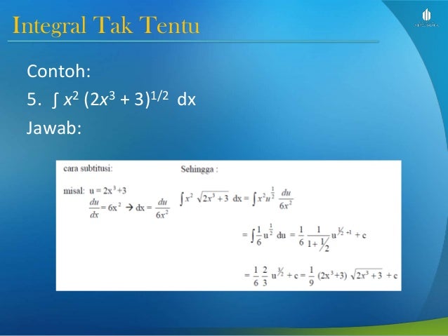 Matematika 2 Slide Week 3 Integral Substitusi Trigonometrik