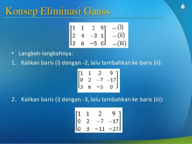 Matematika 2 Slide week 8 eliminasi gauss