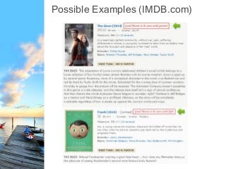 Possible Examples (IMDB.com)
 