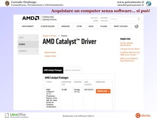 Corrado Tiralongo
Consulenza, Formazione e Orientamento
www.psicamente.it
chiedi@psicamente.it
Realizzato con Software Libero
Acquistare un computer senza software… si può!
 