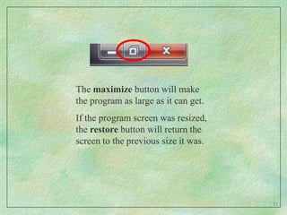 When clicked, the Office Button will display some of the most used commands, such as New, Open, Save, and Print. 38