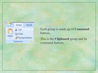 The Quick Access Toolbar also has some of the most used command buttons, such as Save and Undo.46