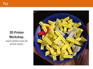 Toy
3D Printer
Workshop.
teach children how 3d
printer works.
 