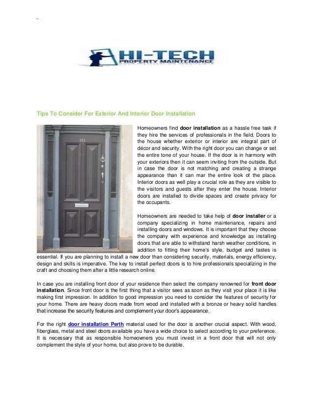 Sliding door installation