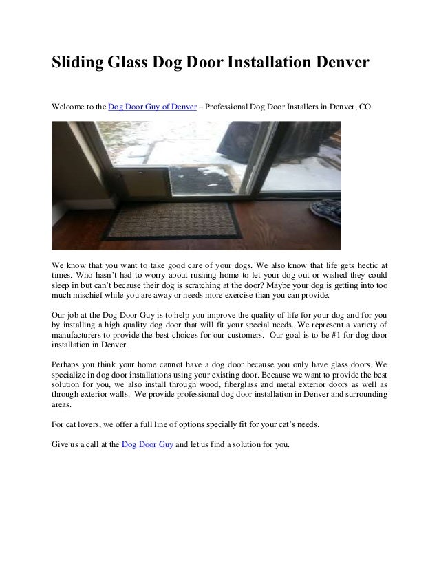 Sliding Glass Dog Door Installation Denver