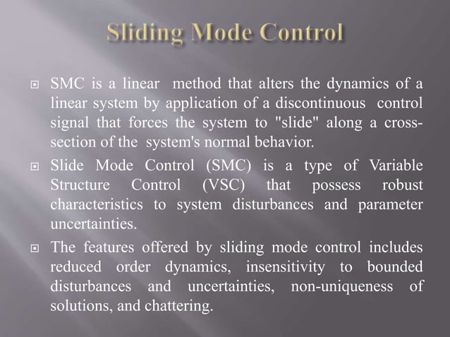 Sliding mode control