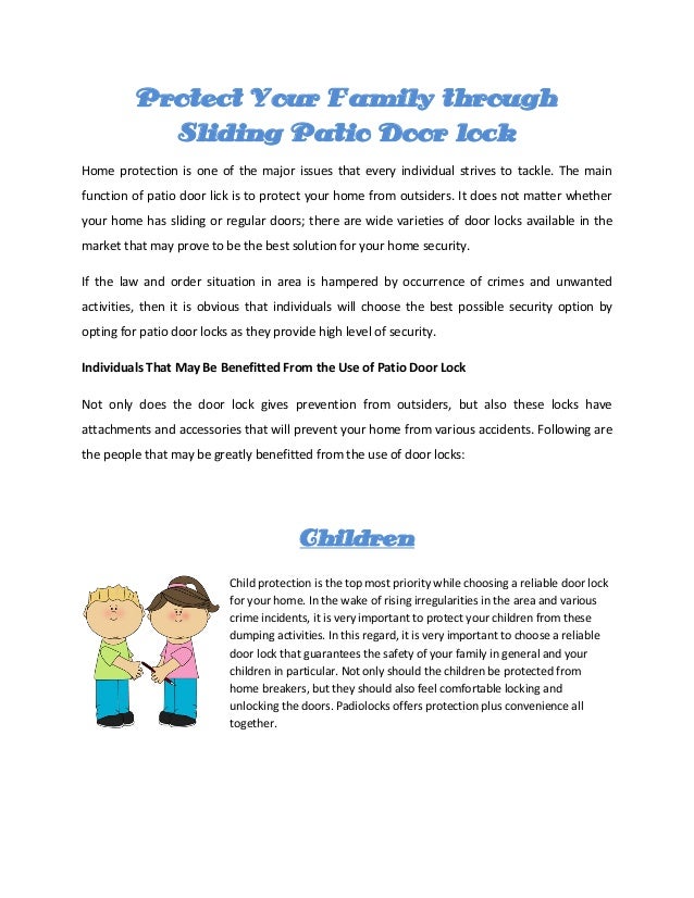 Protect Your Family Through Sliding Patio Door Lock