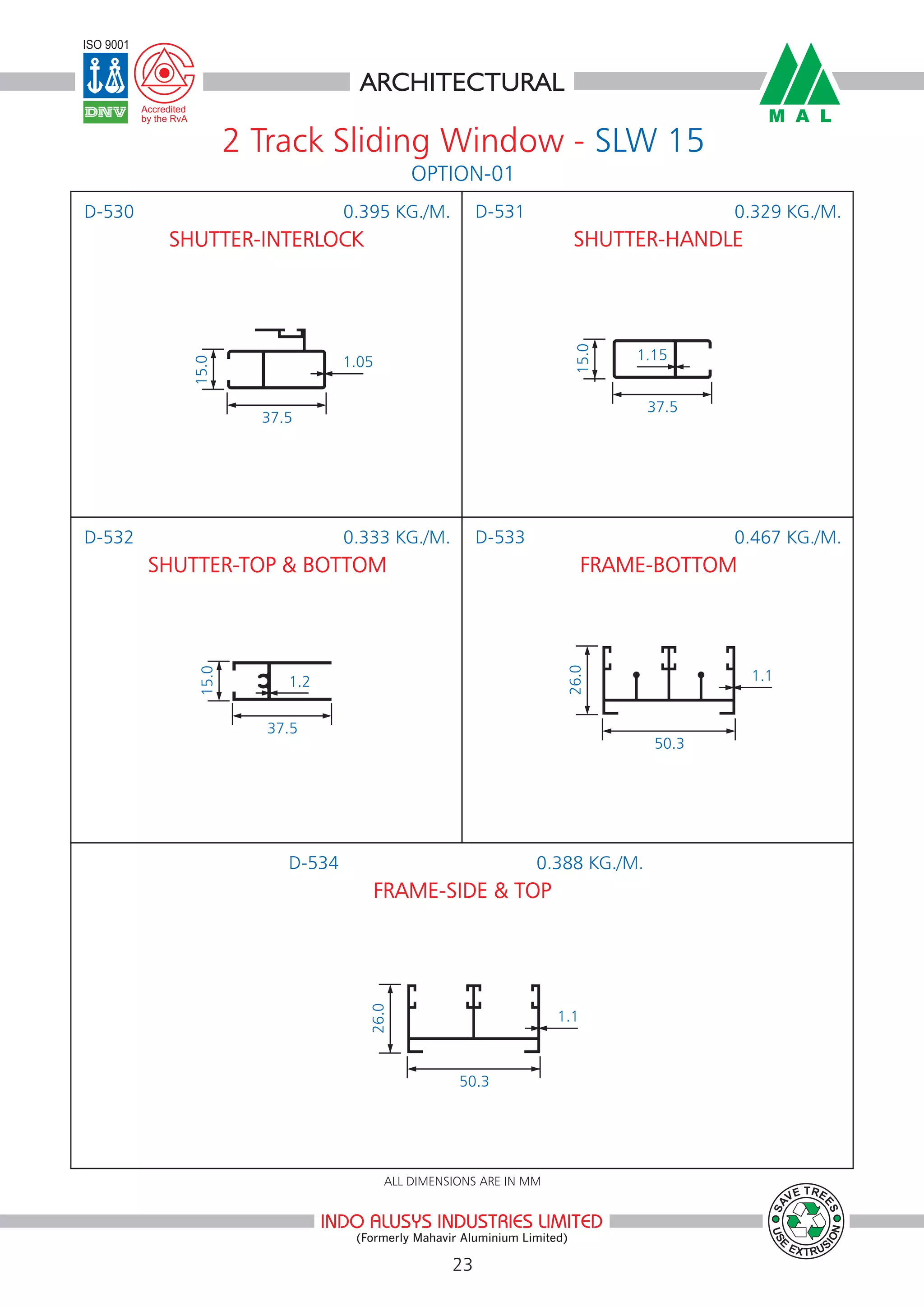 Aluminum Extrusion Architecture Division (Sliding Series Window) | PDF