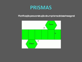 Planificação para construção de um prisma de base hexagonal 