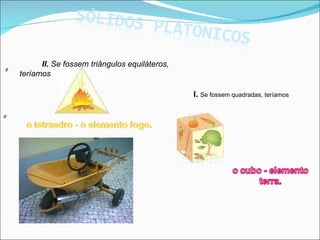  o                                                o I.   Se fossem quadradas, teríamos            II.  Se fossem triângulos equiláteros, teríamos 