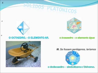     I.                                 o                                                o             III.  Se fossem pentágonos, teríamos  