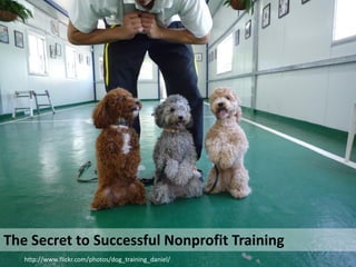 The Secret to Successful Nonprofit Training
http://www.flickr.com/photos/dog_training_daniel/

 