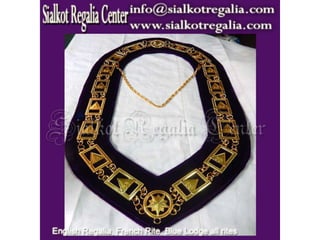 Masonic 33 degree Gold chain collar on purple velvet 
