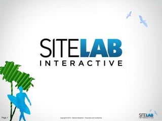 Page 1   Copyright © 2010 – SiteLab Interactive – Proprietary and Confidential
 