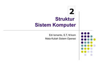 2 
Struktur 
Sistem Komputer 
Edi Ismanto, S.T, M.kom 
Mata Kuliah Sistem Operasi 
 