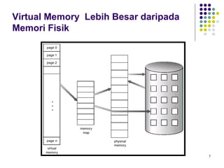 7 
Virtual Memory Lebih Besar daripada 
Memori Fisik 
 