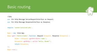 Slim 3 PHP micro framework | PPTX