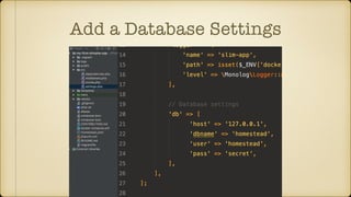 Add a Database Settings
 