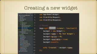 Creating a new widget
 
