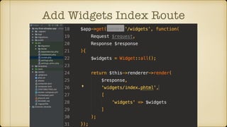 Add Widgets Index Route
 