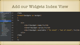 Add our Widgets Index View
 