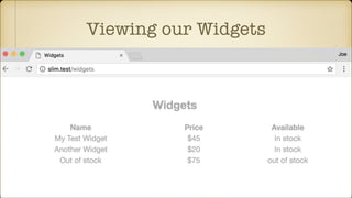 Viewing our Widgets
 