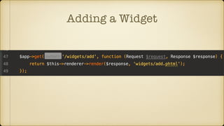 Adding a Widget
 