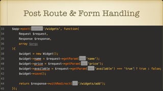 Post Route & Form Handling
 