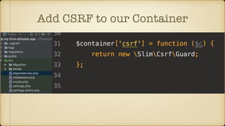 Add CSRF to our Container
 