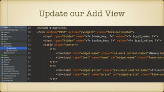 Update our Add View
 