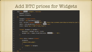 Add BTC prices for Widgets
 