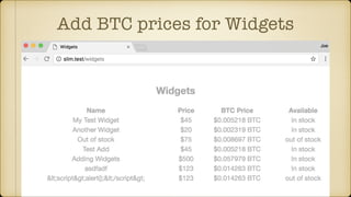 Add BTC prices for Widgets
 