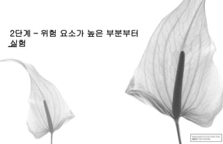 2단계 – 위험 요소가 높은 부분부터
실험
 