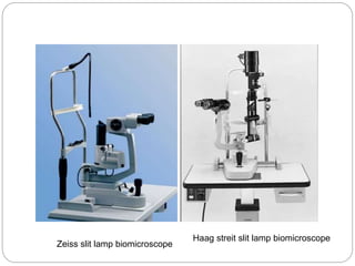 Zeiss slit lamp biomicroscope
Haag streit slit lamp biomicroscope
 