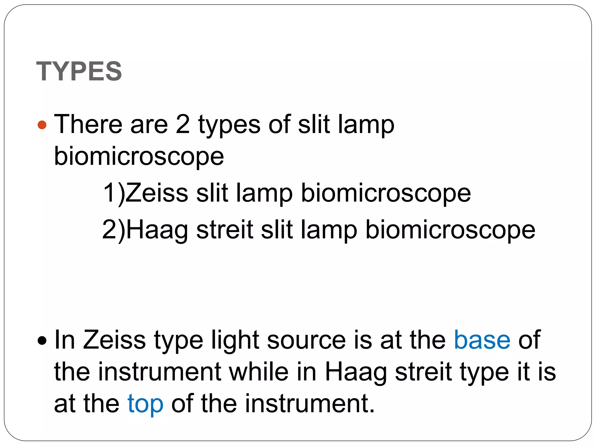 Slit lump biomicroscope | PDF