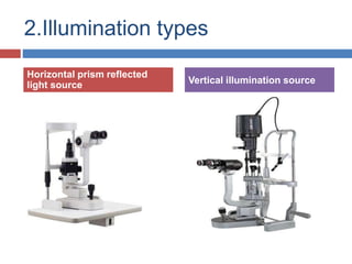 2.Illumination types
Horizontal prism reflected
light source Vertical illumination source
 